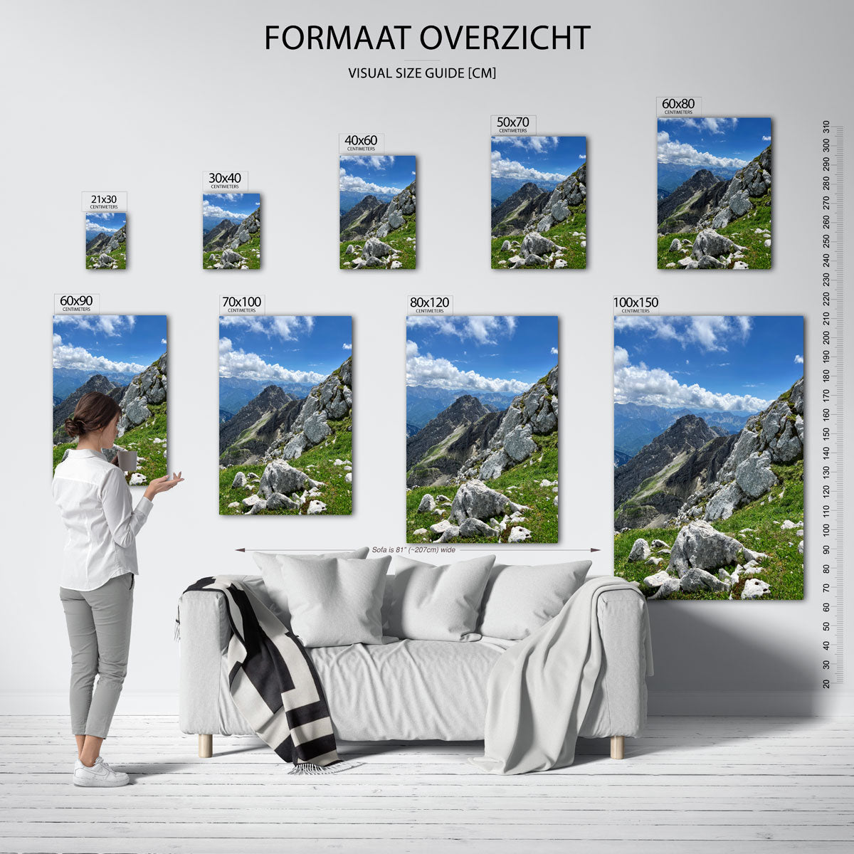 Berglandschap met rotsen Poster