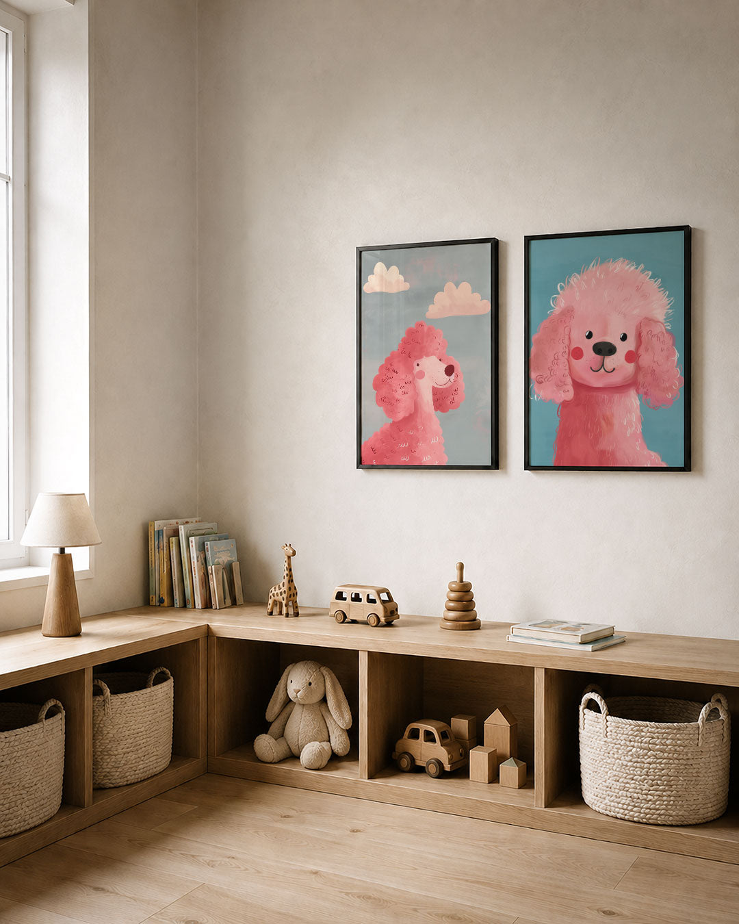 Wolkjes en roze vacht Posterset
