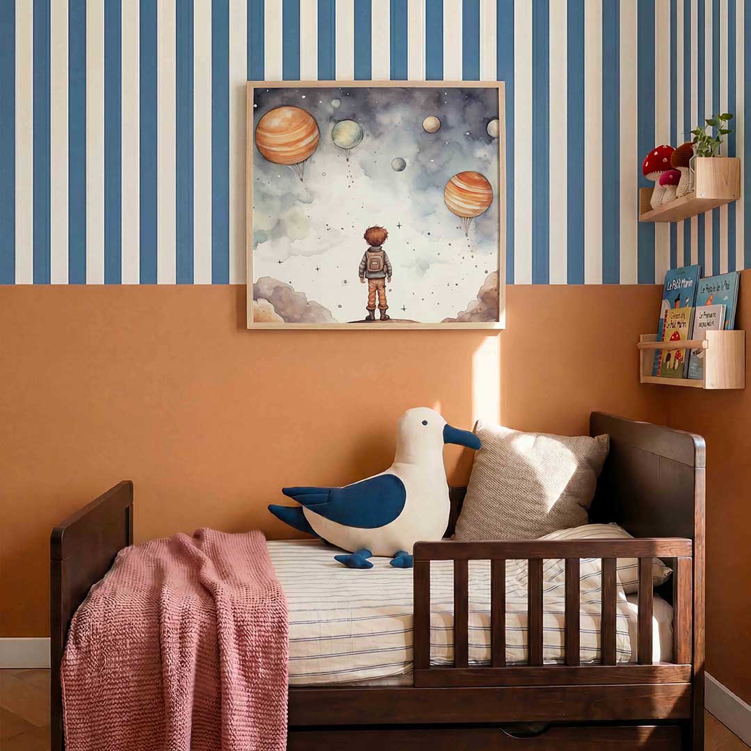 Jongen met planeten Poster