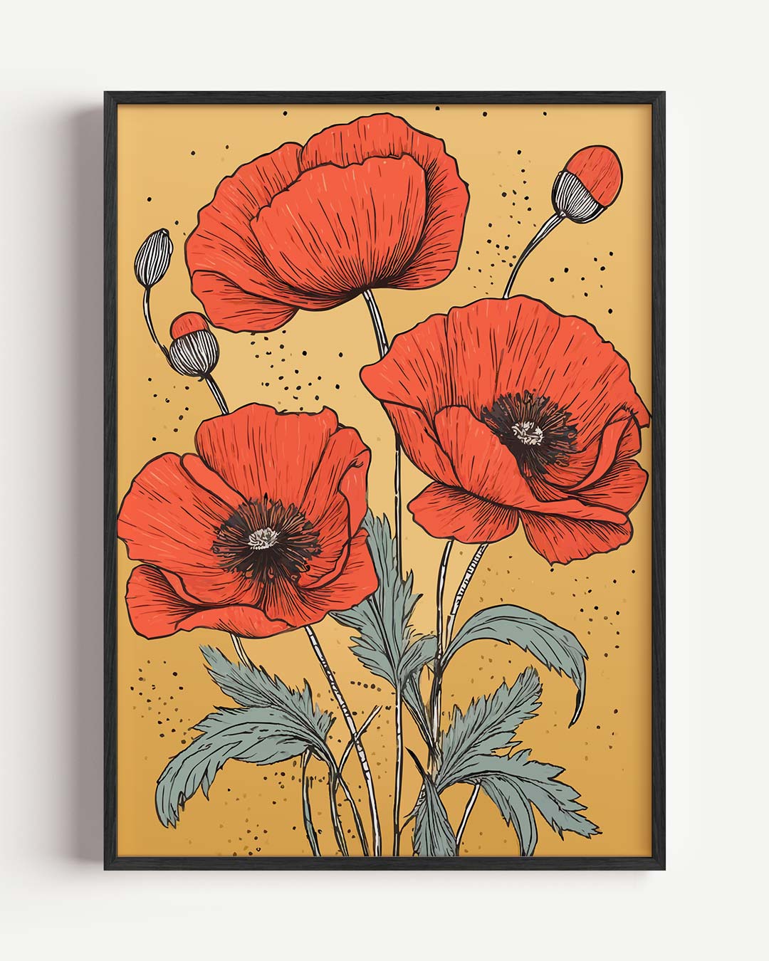 Klaprozen in Bloei Kunstposter-WallArtistic