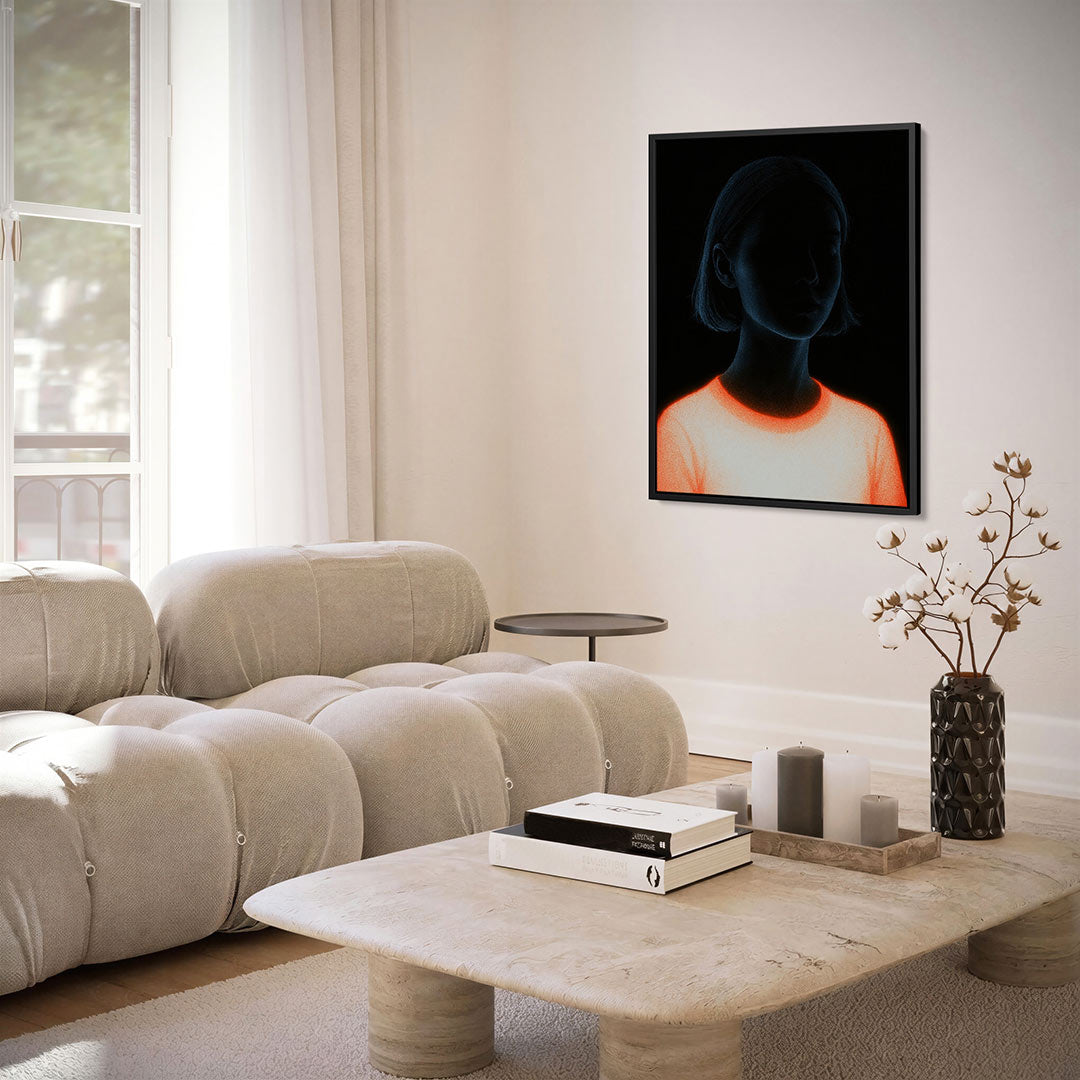 Neon silhouet portret Kunstwerk