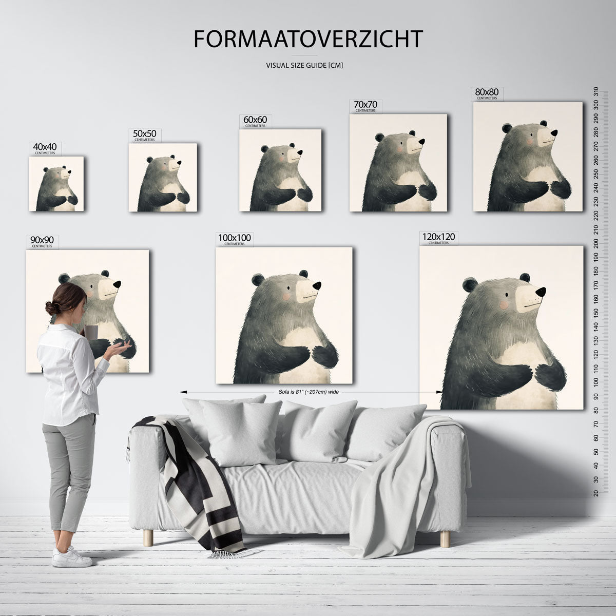 Beer met grijze vacht Poster