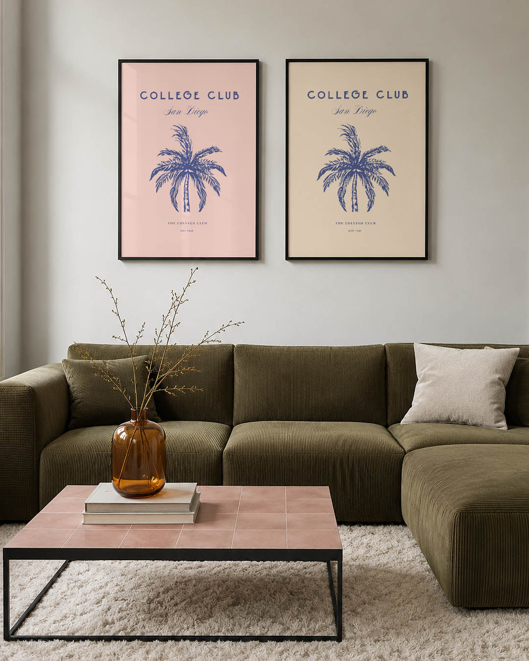 Palmbomen en pastel Posterset