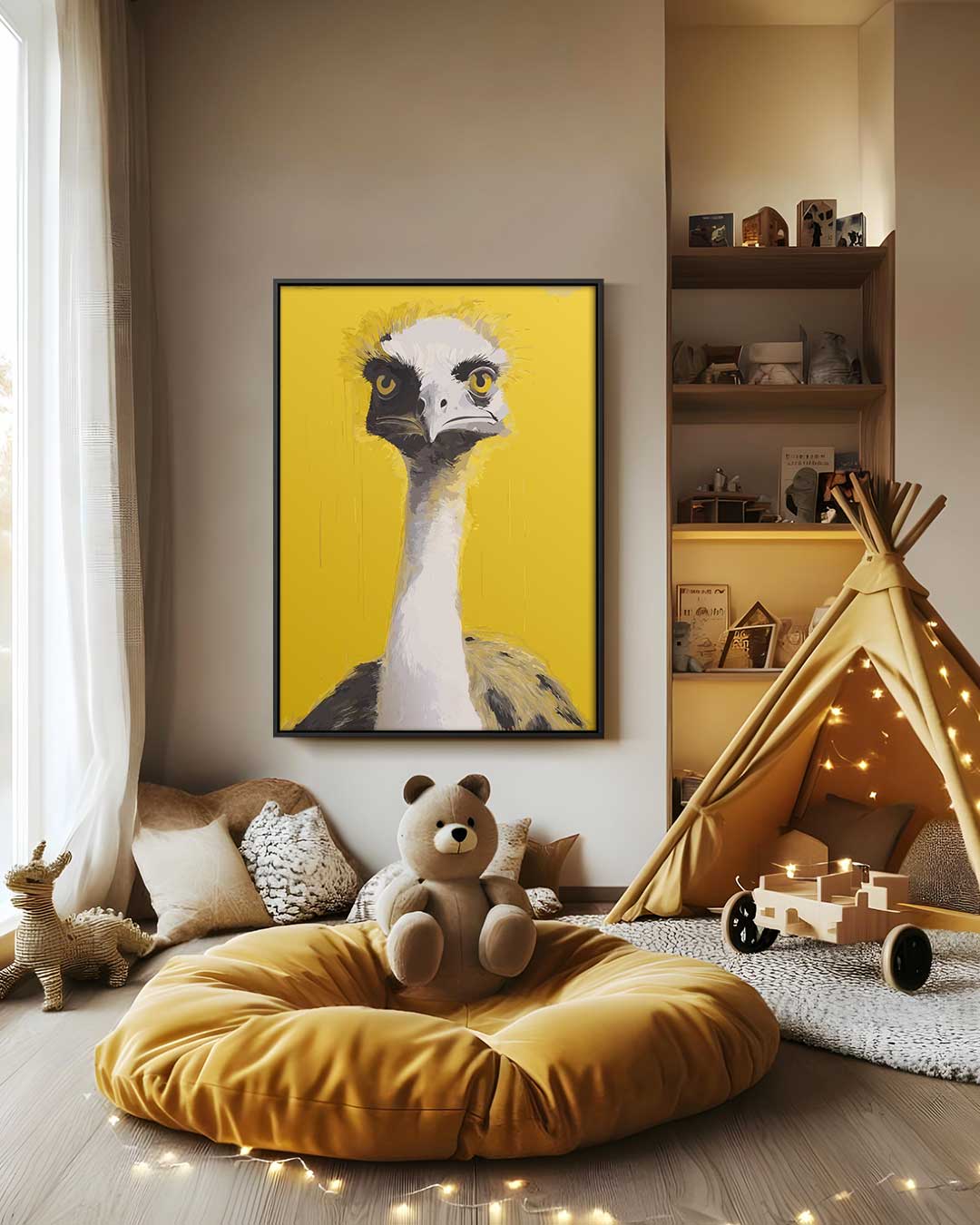 Struisvogel Portret Kunstwerk