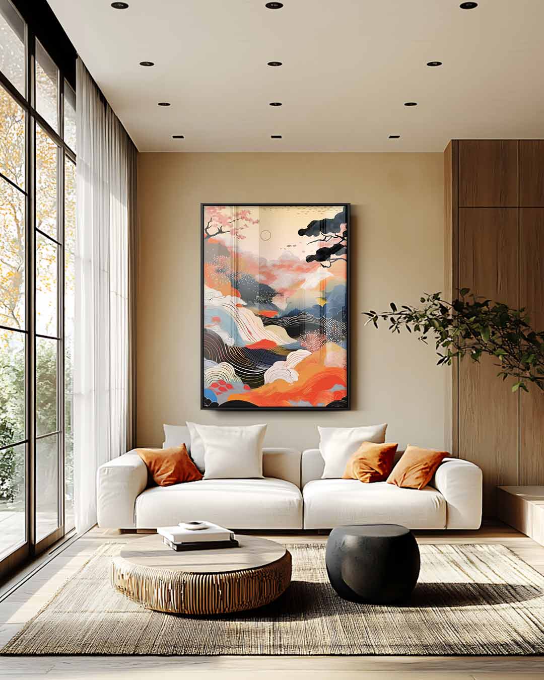 Kleurrijke Horizon Kunstwerk-canvas-dibond-plexiglas-wanddecoratie-WallArtistic