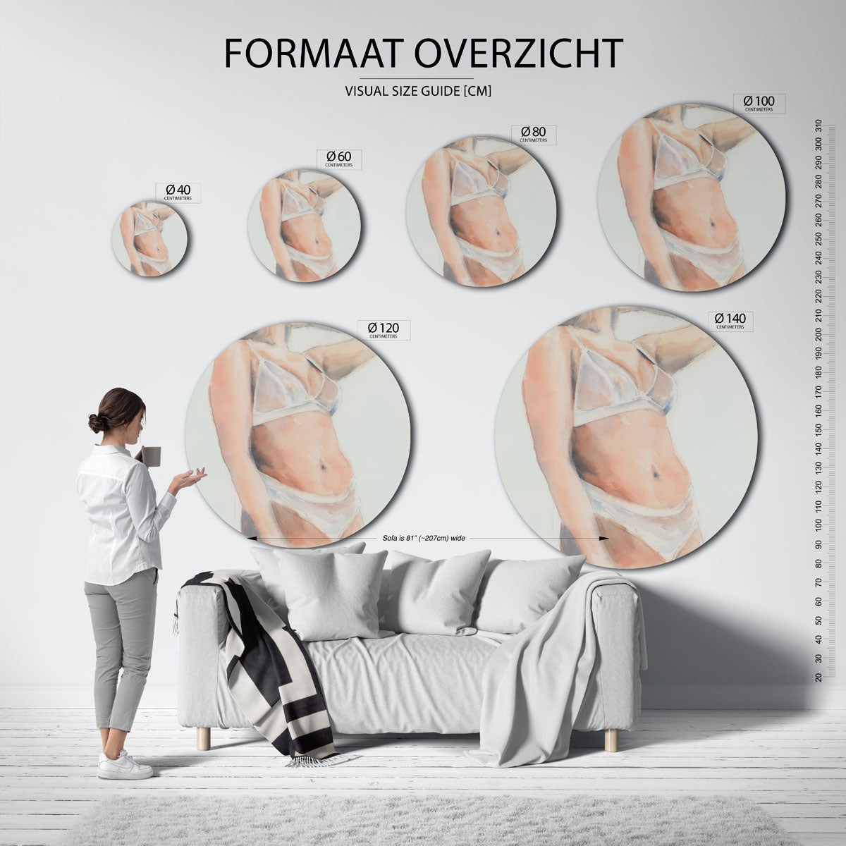 Vrouw in lingerie Muurcirkel