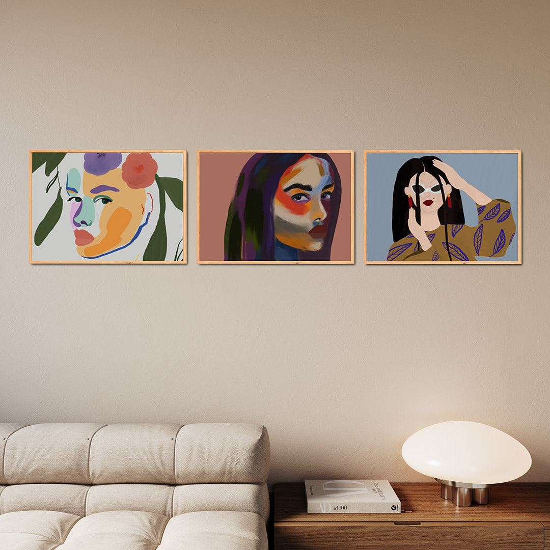 Kleurrijke gezichten Posterset