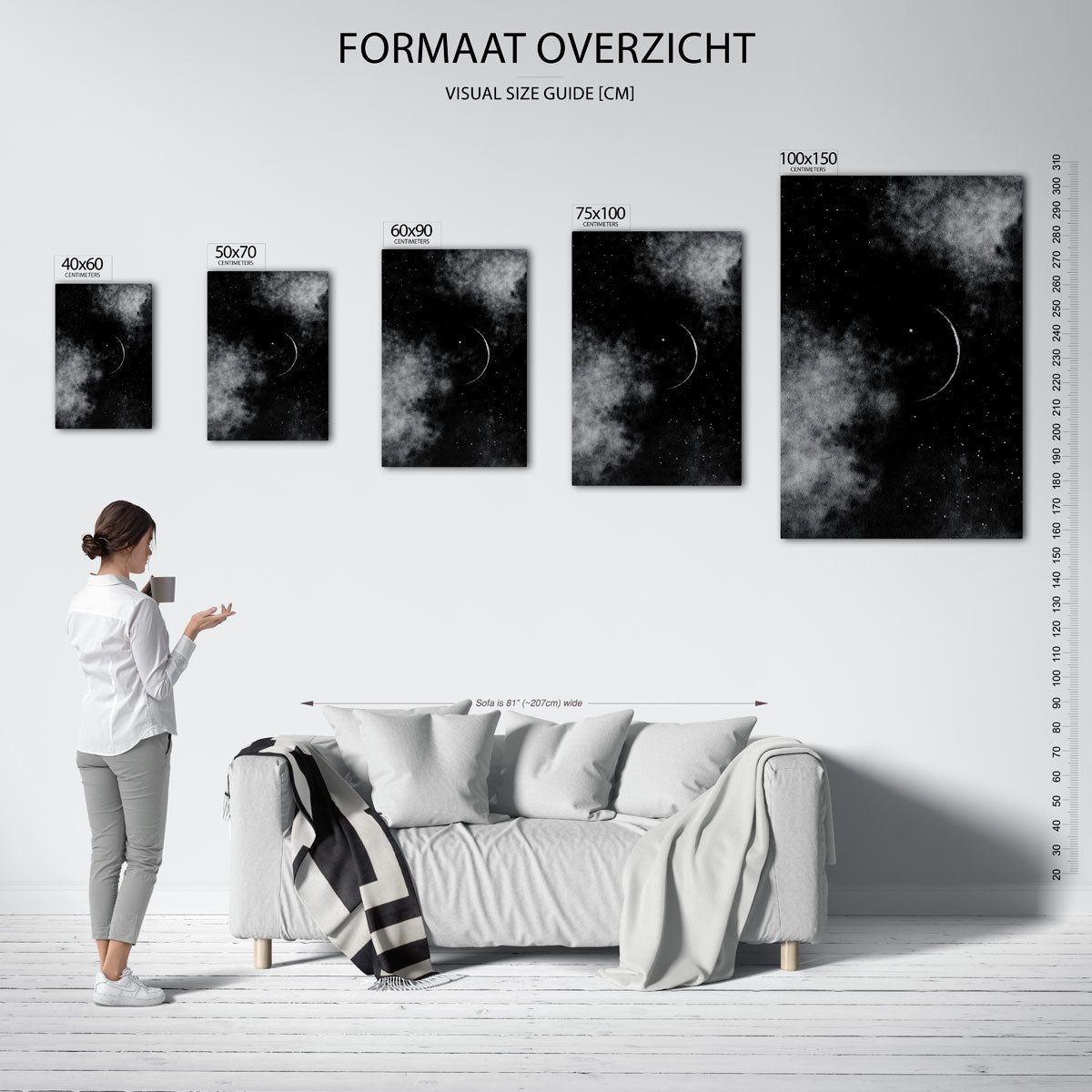 Maan en sterrenhemel Kunstwerk