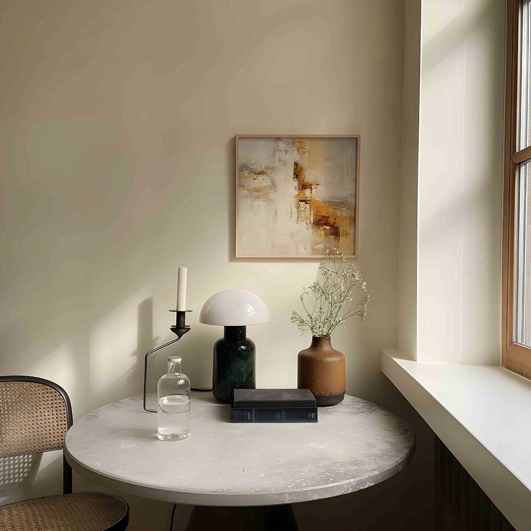 Abstracte beige en bruine Poster