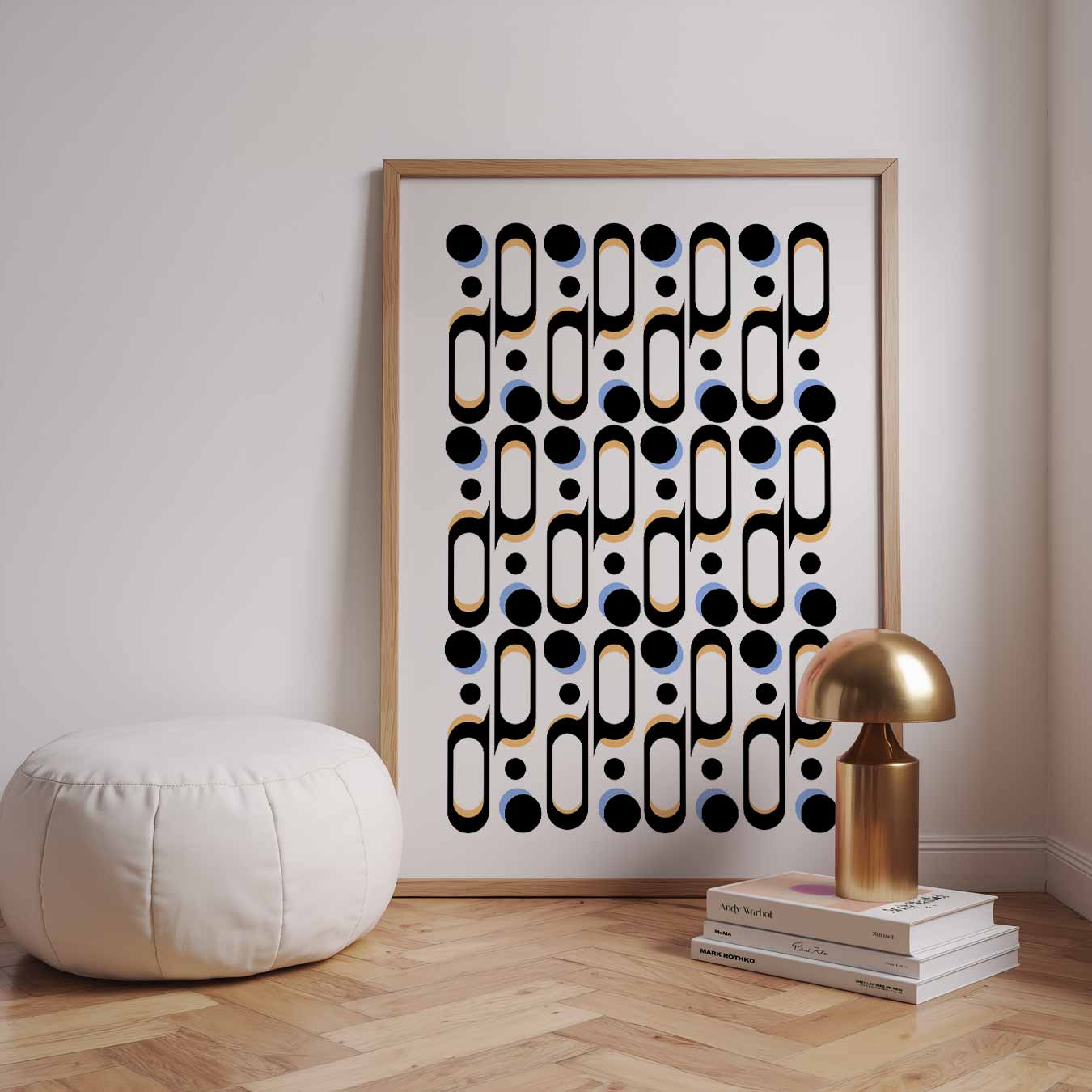 Retro Cirkels en Ovalen Poster-WallArtistic