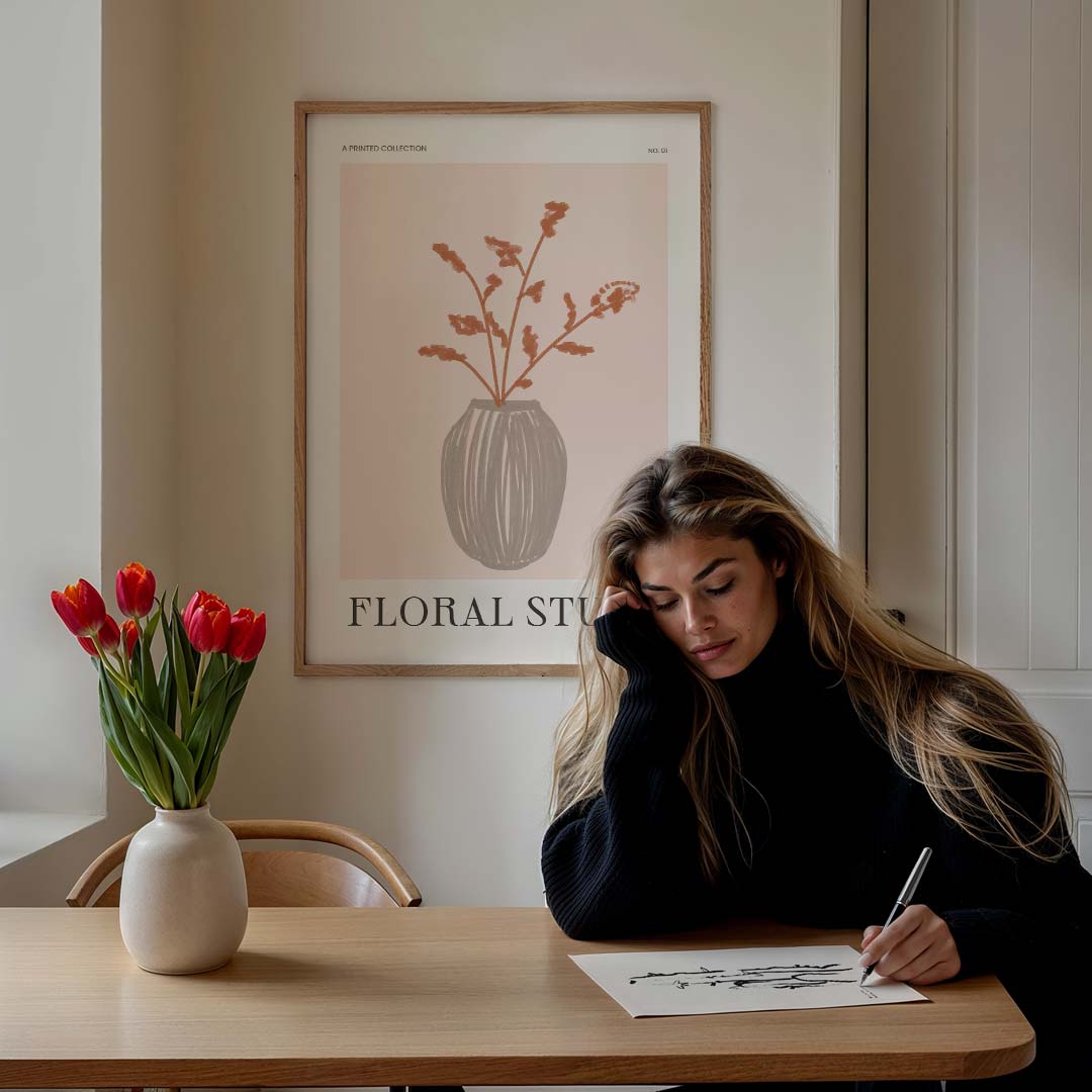 Moderne Bloemenvazen Poster-WallArtistic