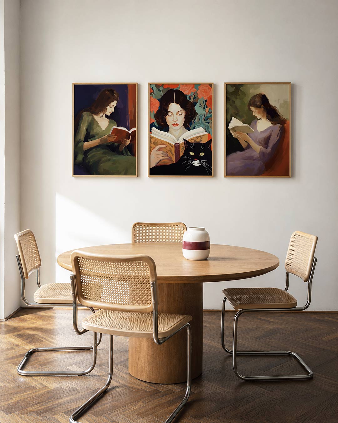 Lezende vrouw Posterset