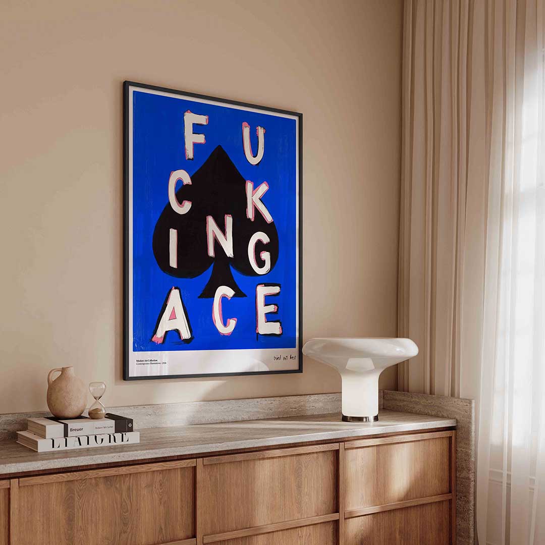 Speelkaart met letters Poster