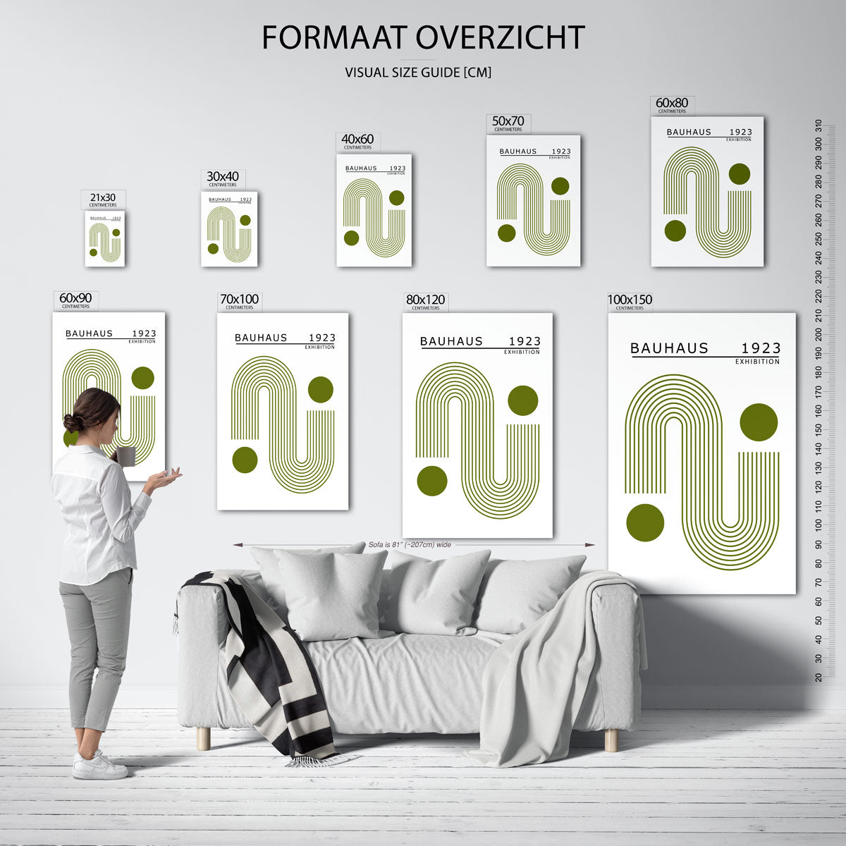 Lijnen en cirkel Poster