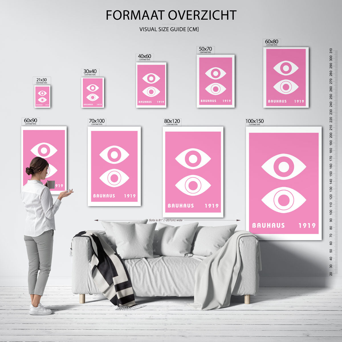 Oogvormen en roze Poster