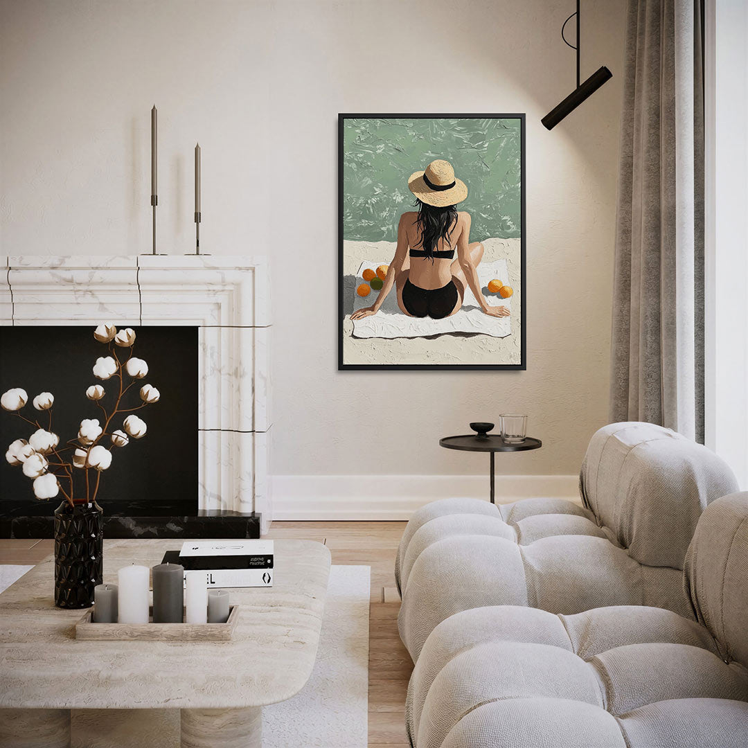 Zomers strandtafereel Kunstwerk