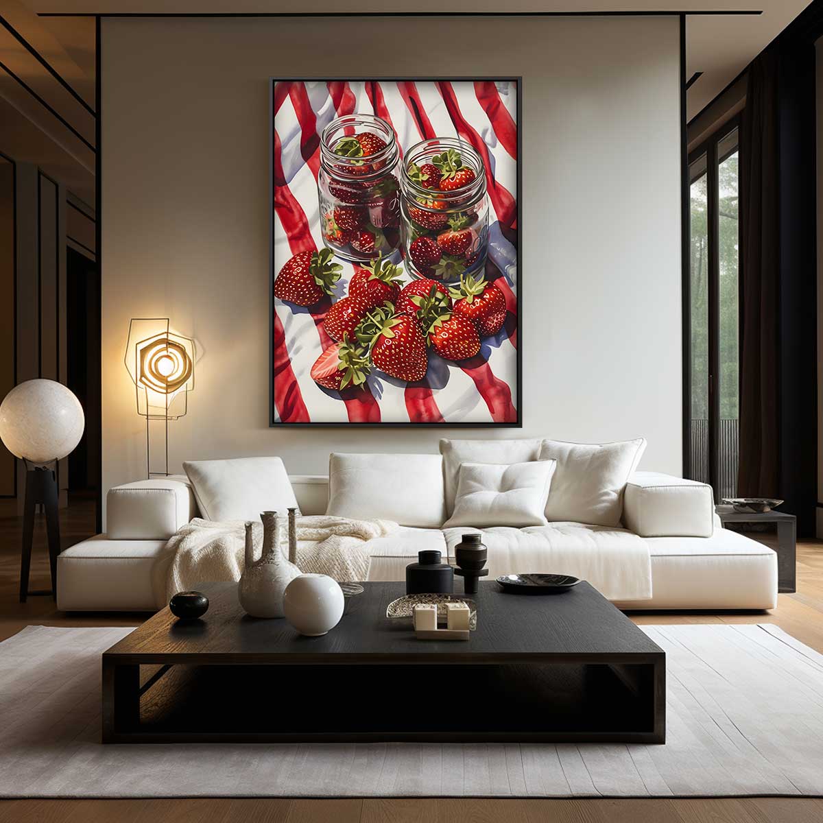 Aardbeien in Potten Schilderij Kunstwerk-canvas-dibond-plexiglas-wanddecoratie-WallArtistic