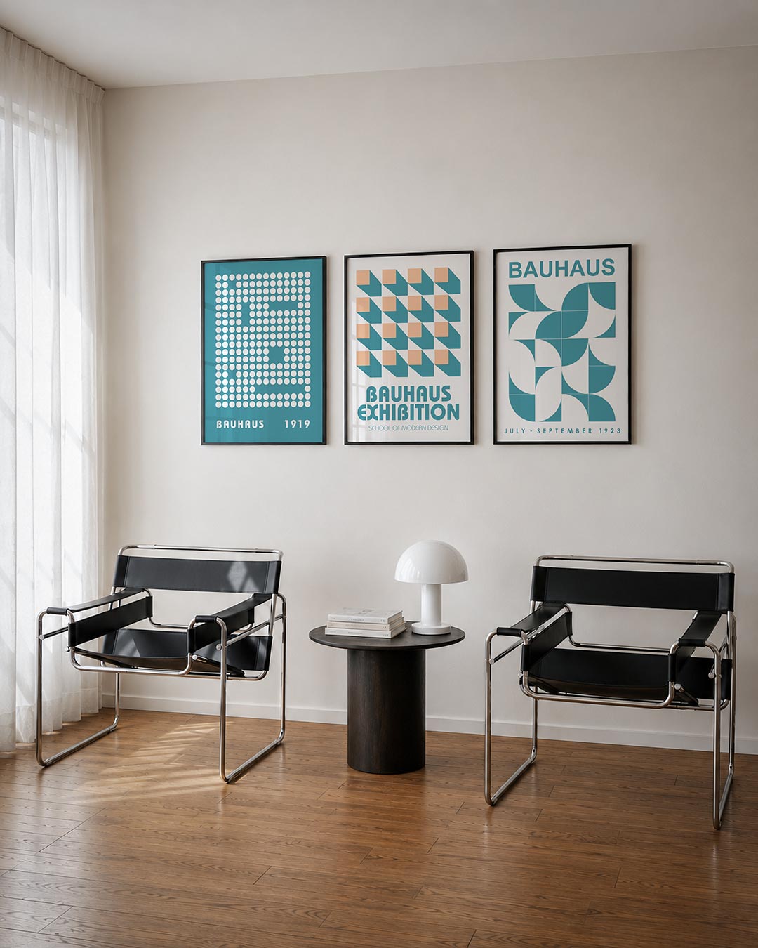 Cirkelpatroon en blauw Posterset