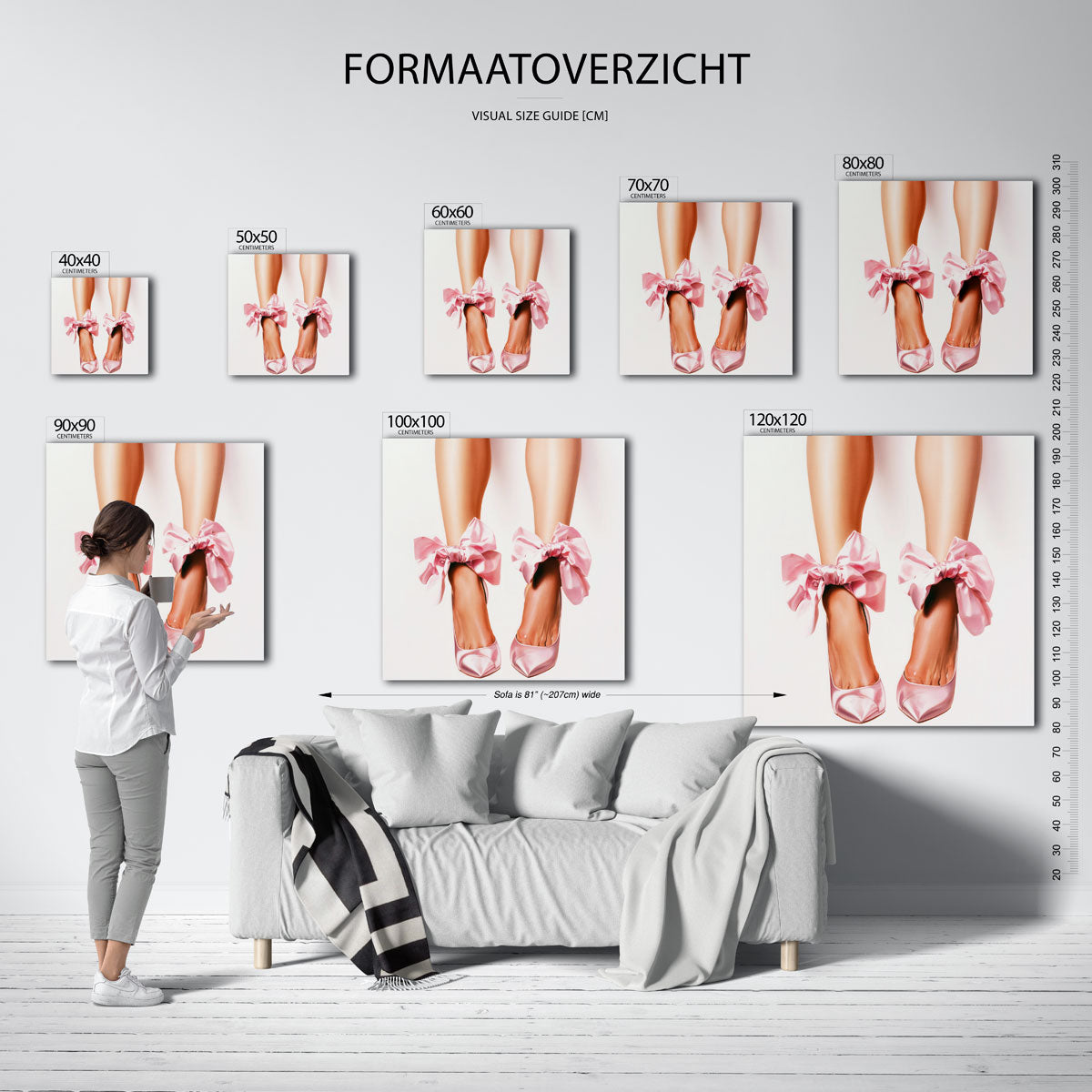 Roze strik schoenen Poster