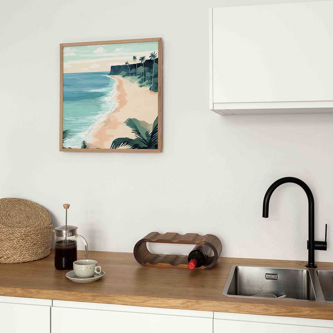 Strand met palmbomen Poster