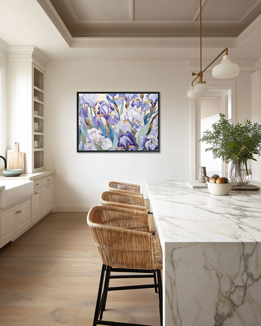 Bloemrijke irissen Kunstwerk