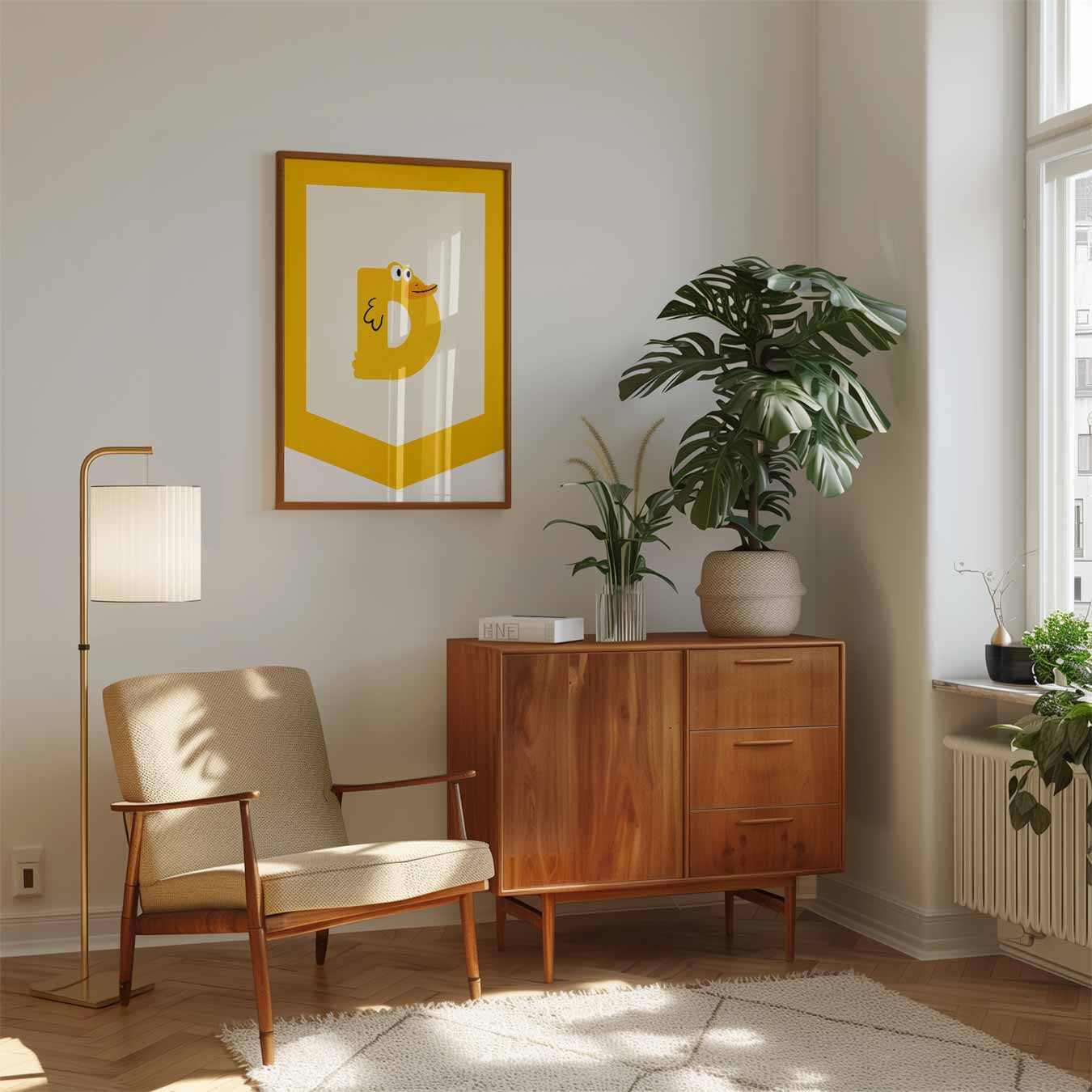 Vrolijke Eend Alfabethanger Poster-WallArtistic