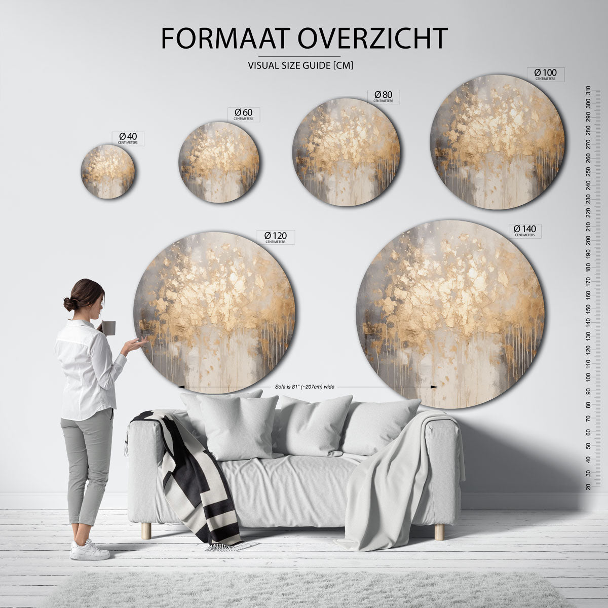Gouden textuur Muurcirkel