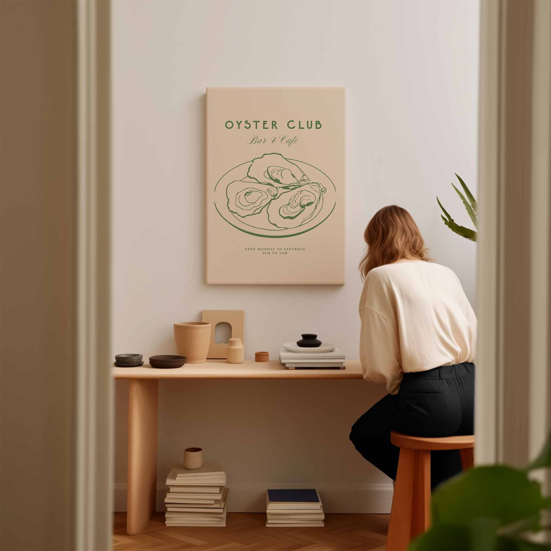 Oyster Club Illustratie Kunstwerk-canvas-dibond-plexiglas-wanddecoratie-WallArtistic