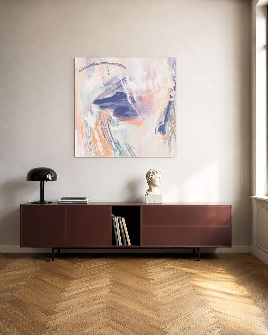 Dynamische kleurencompositie Kunstwerk