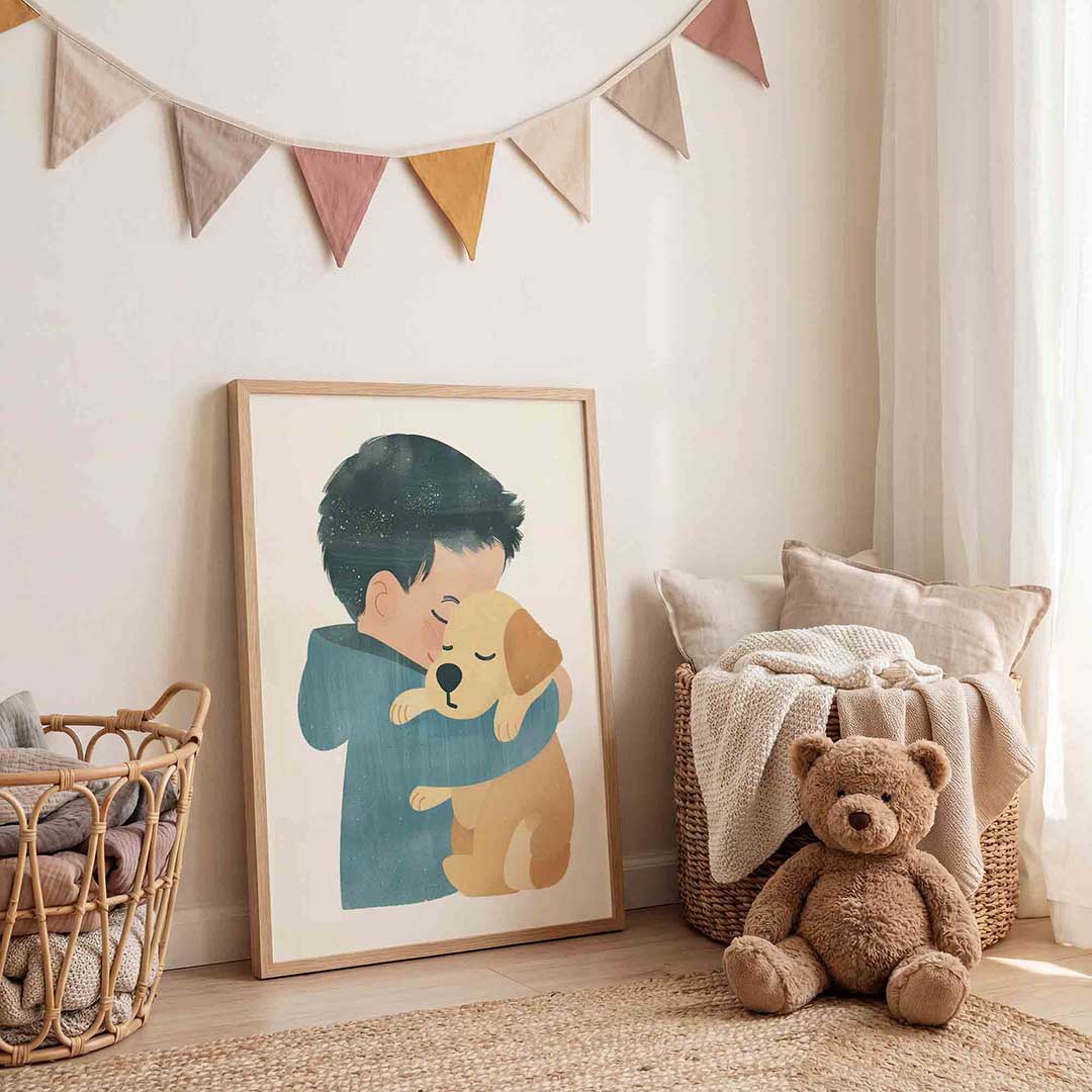Kind met hond Poster