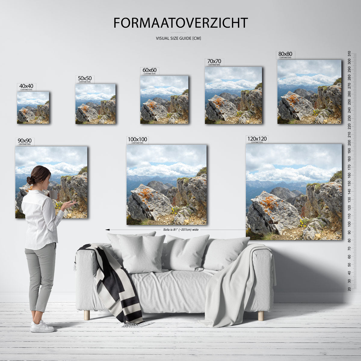 Berglandschap met rotsen Poster