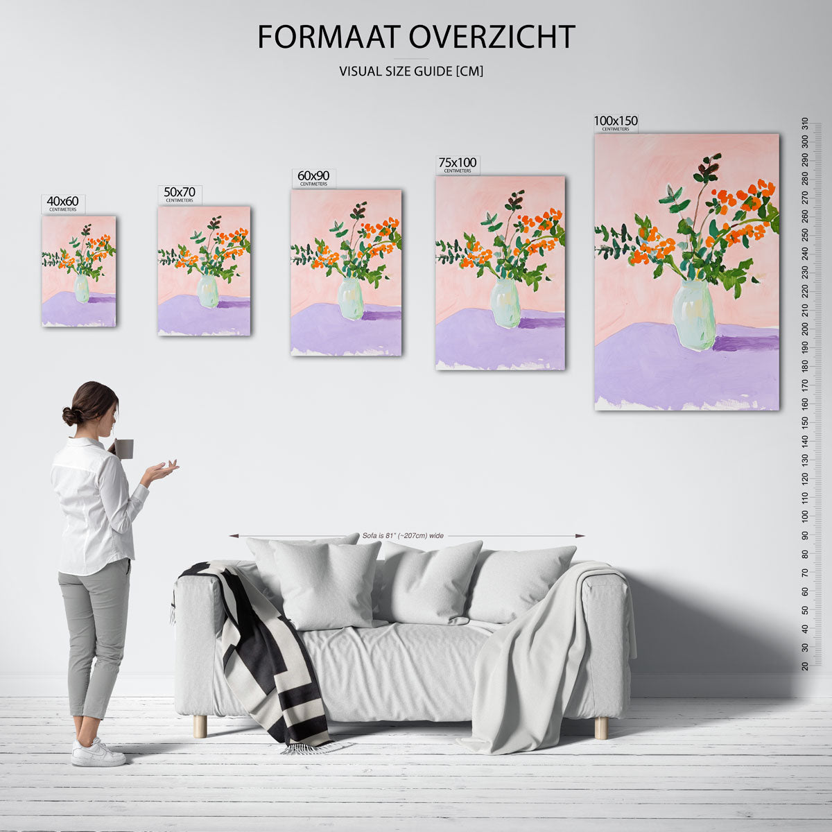 Bloemen in vaas Kunstwerk