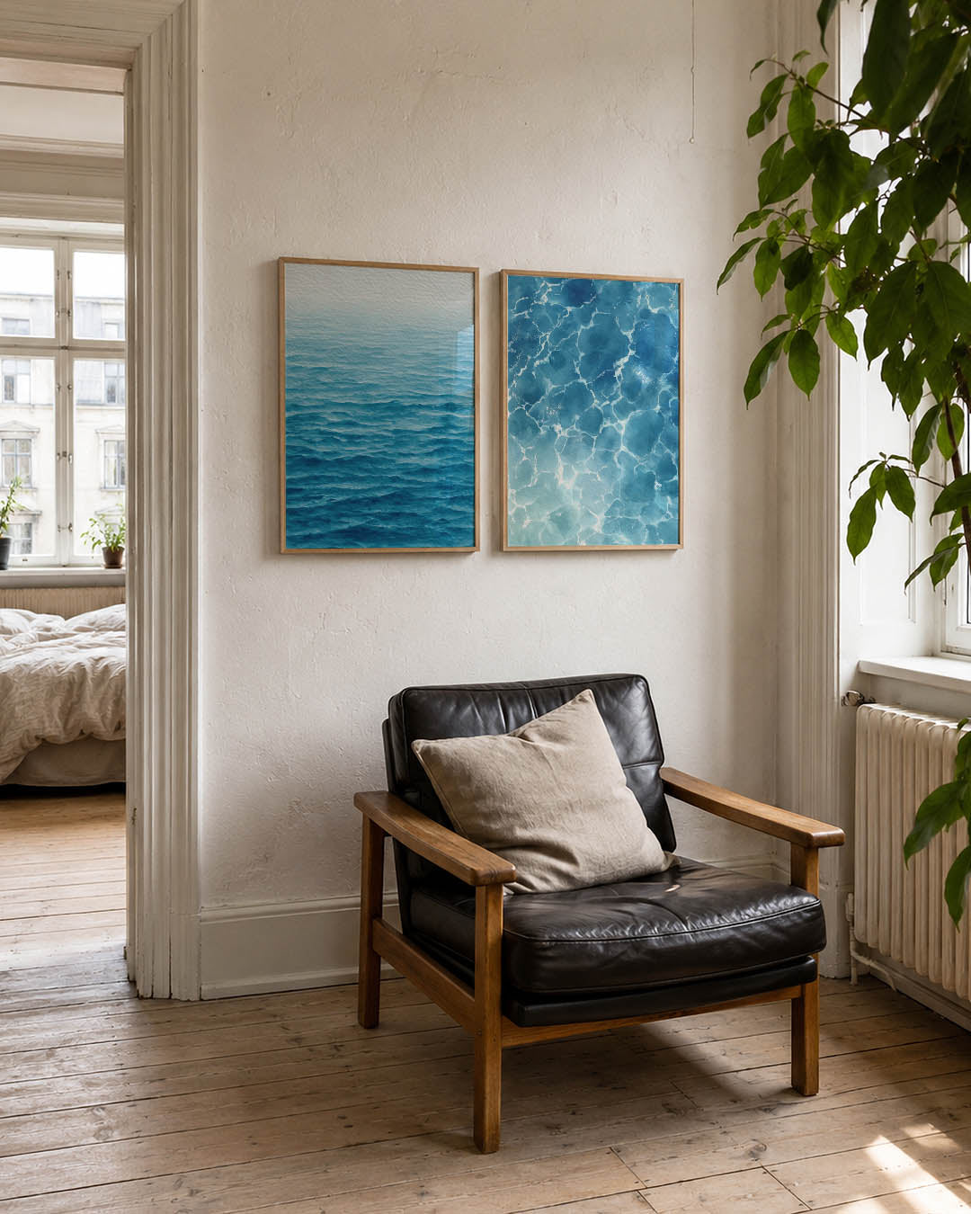 Golvend blauw Posterset