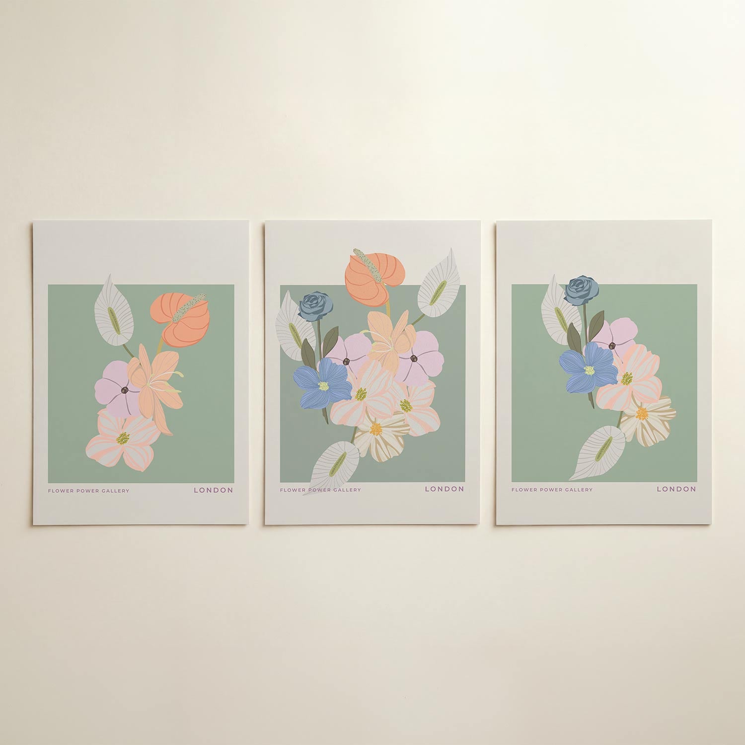 Bloemrijke eenvoud Posterset