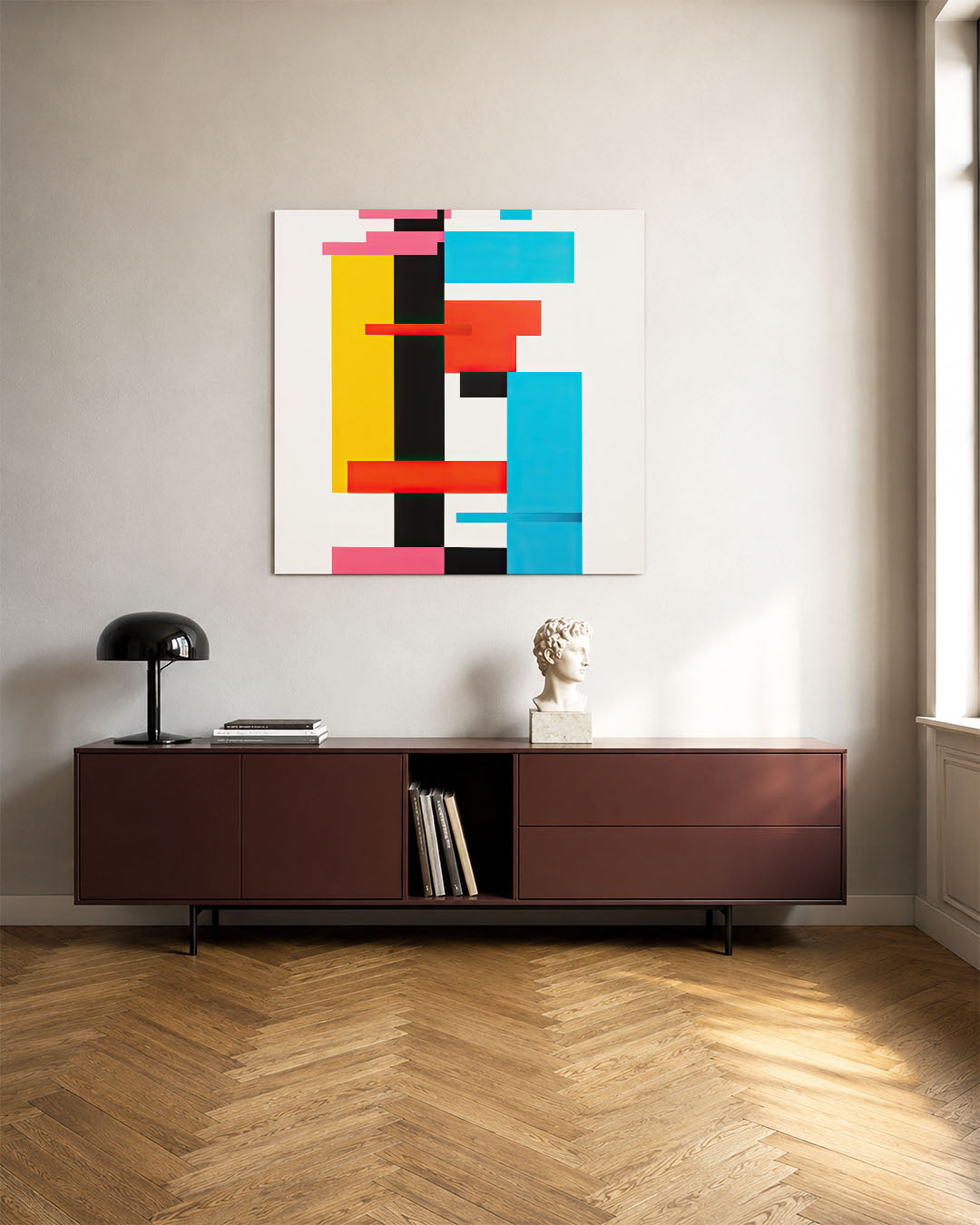 Geometrische kleurencompositie Kunstwerk