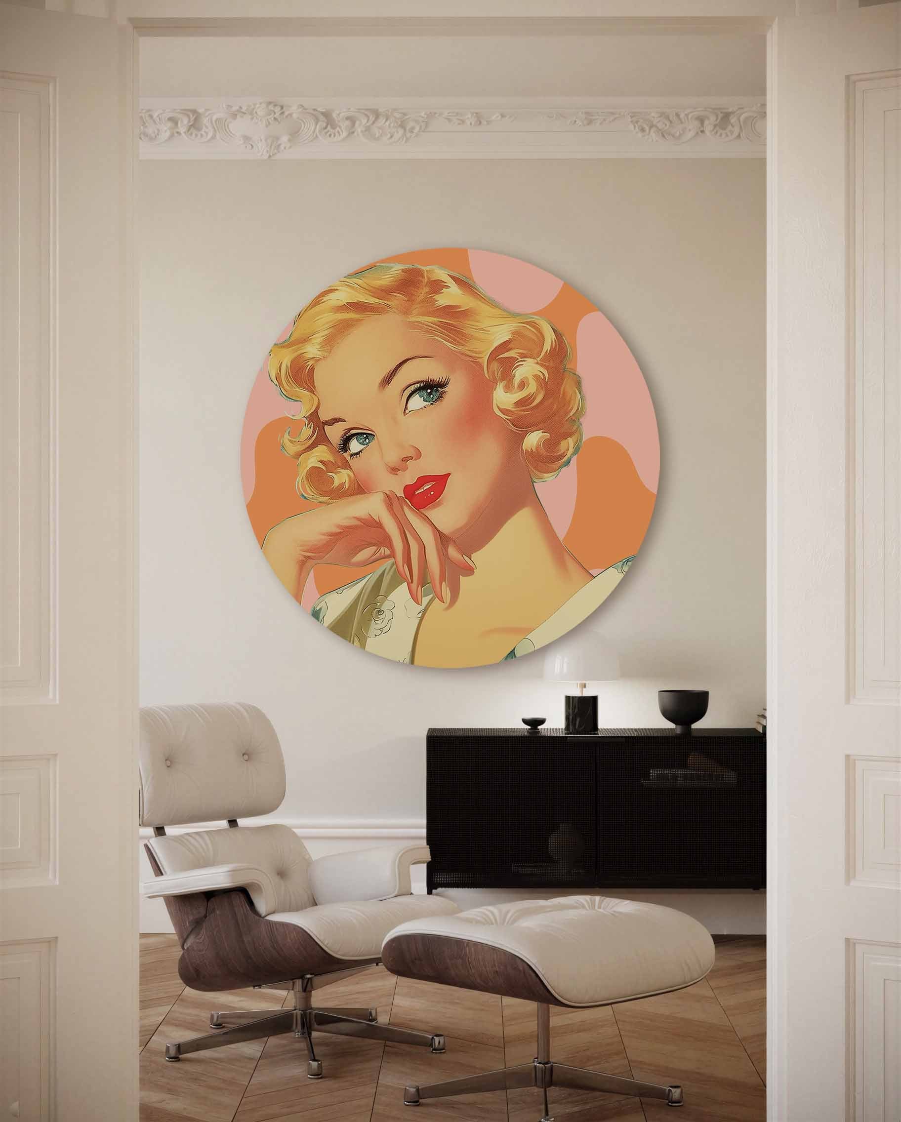 Blonde vrouw Muurcirkel