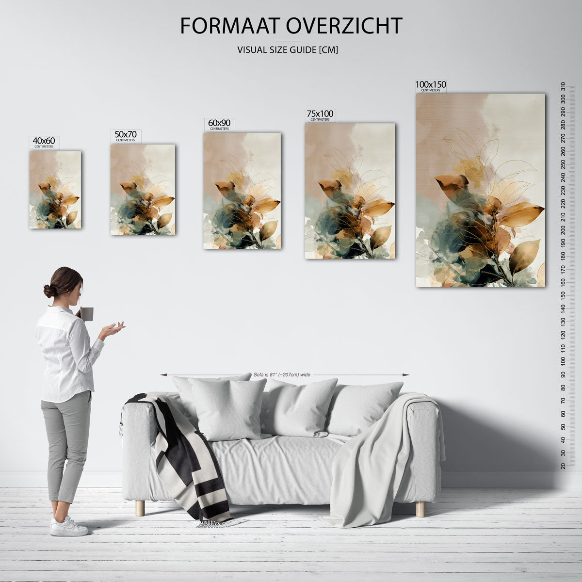 Organische bladvormen Kunstwerk