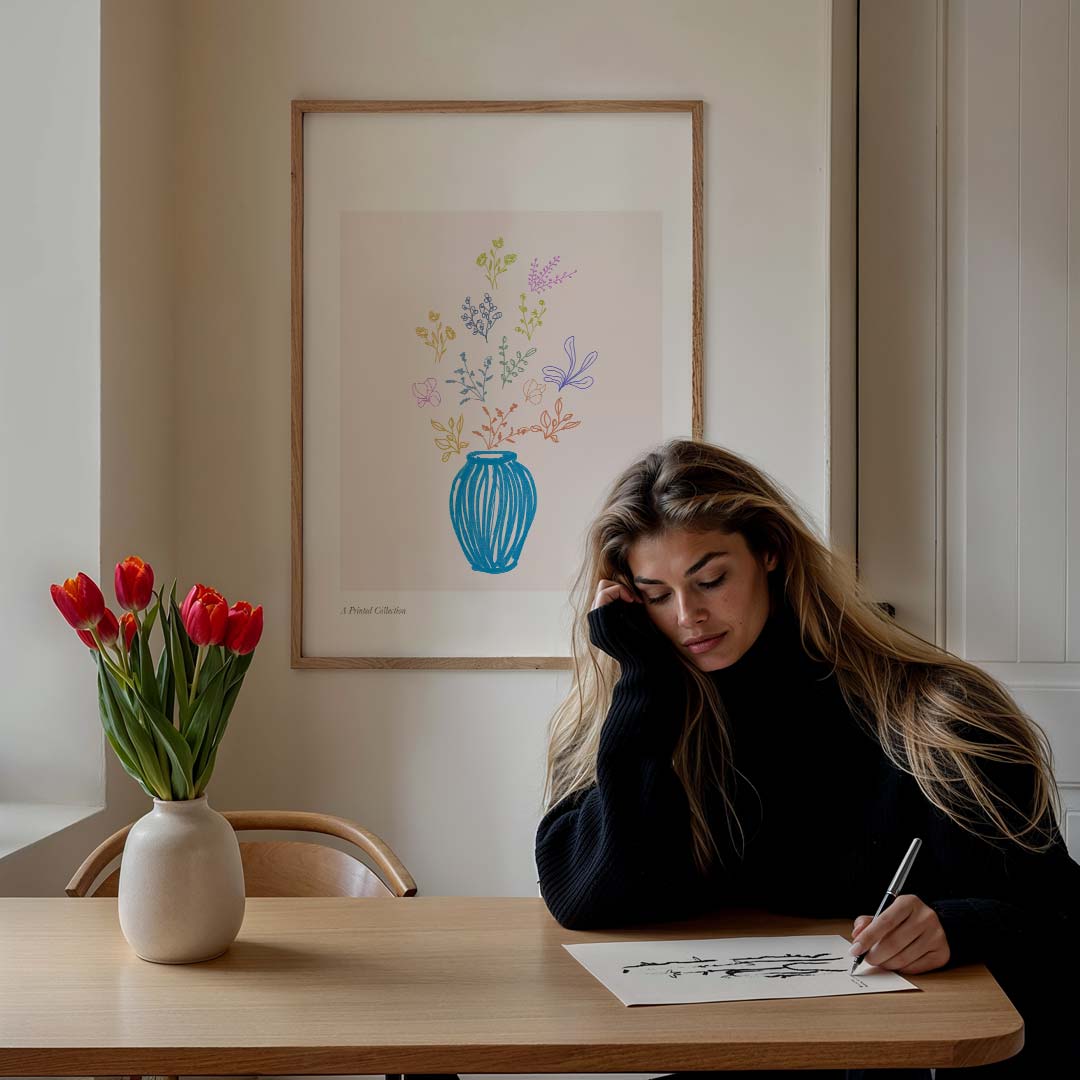 Kleurrijke Bloemenvaas Poster-WallArtistic