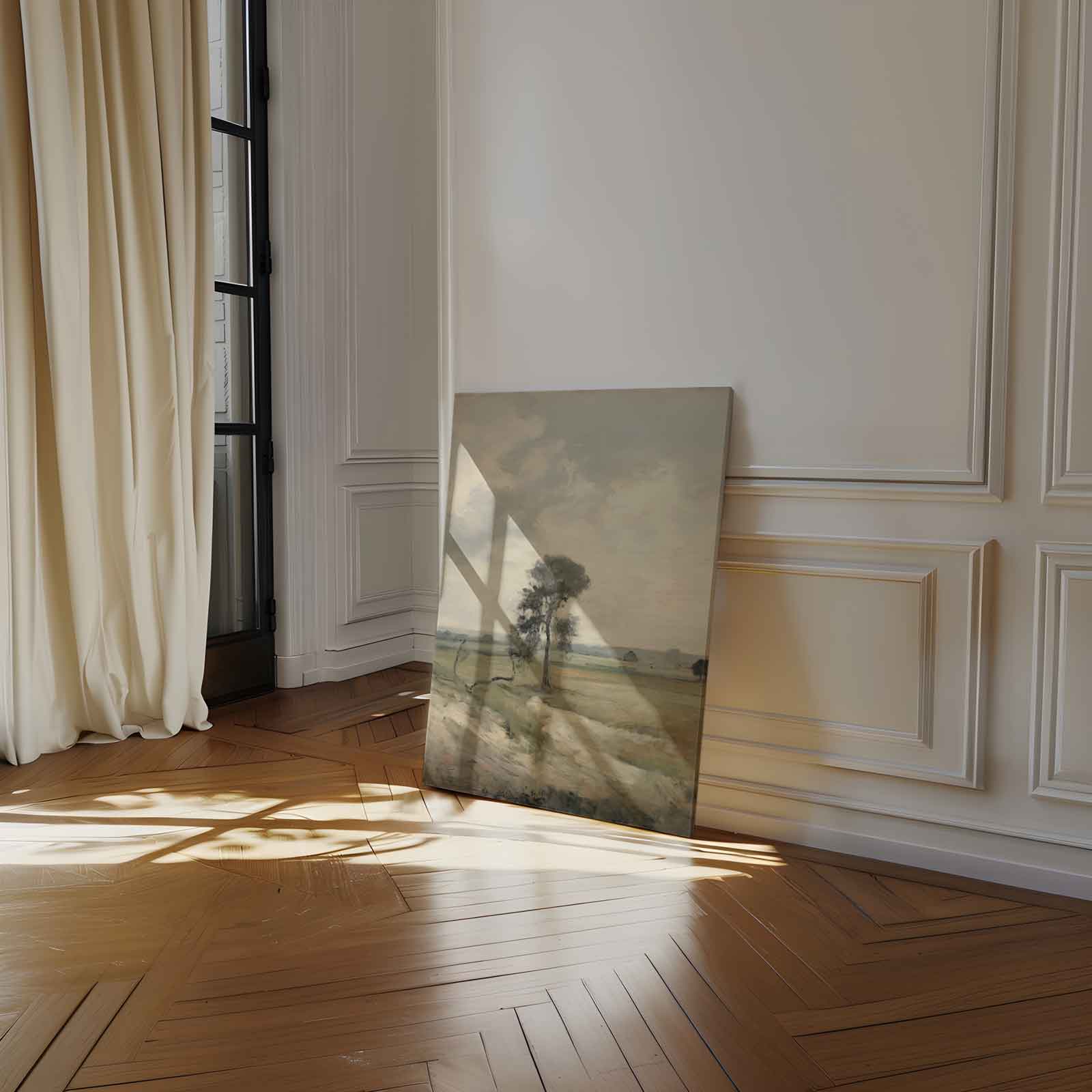 Eenzame Boom in Landschap Kunstwerk-canvas-dibond-plexiglas-wanddecoratie-WallArtistic