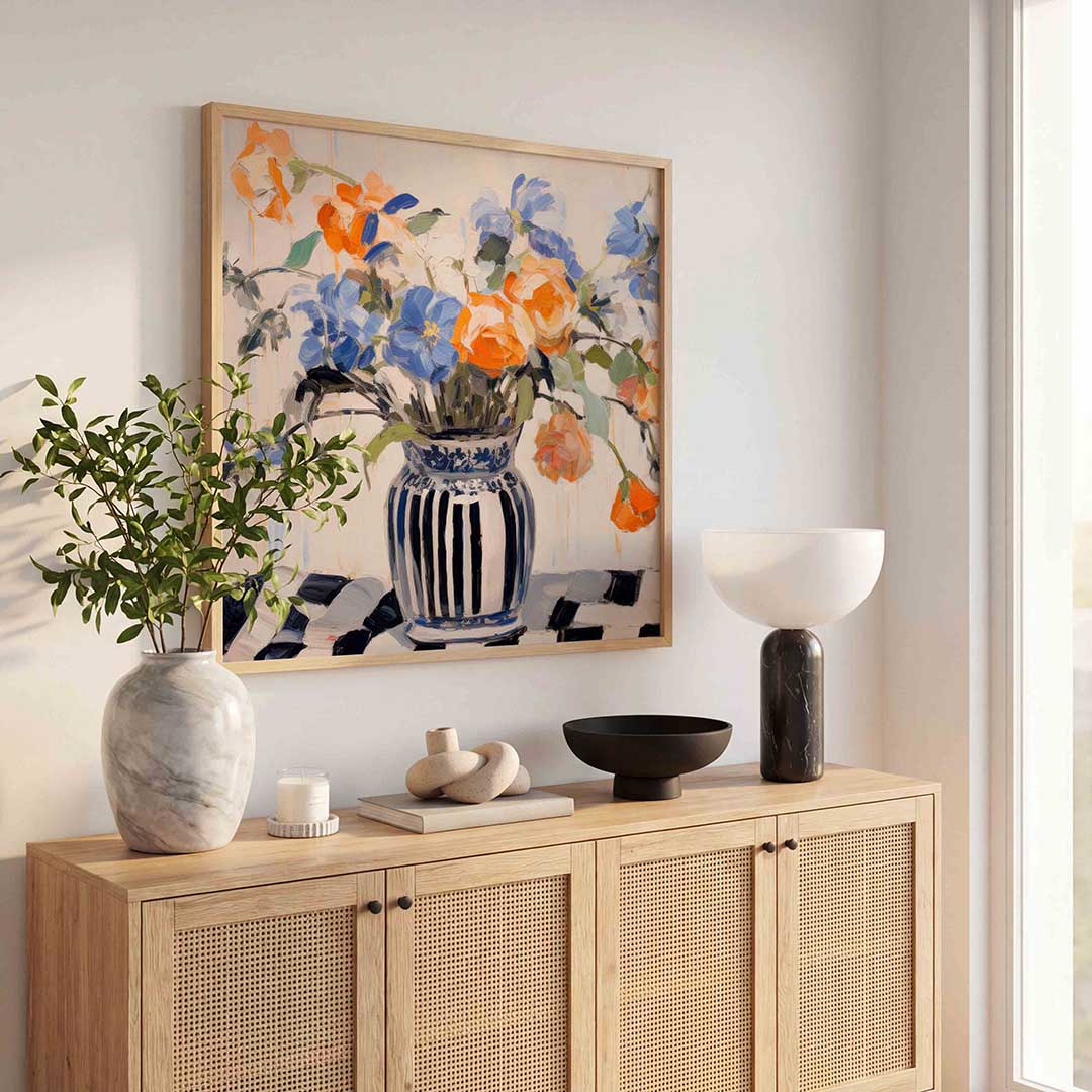 Bloemen in vaas Poster