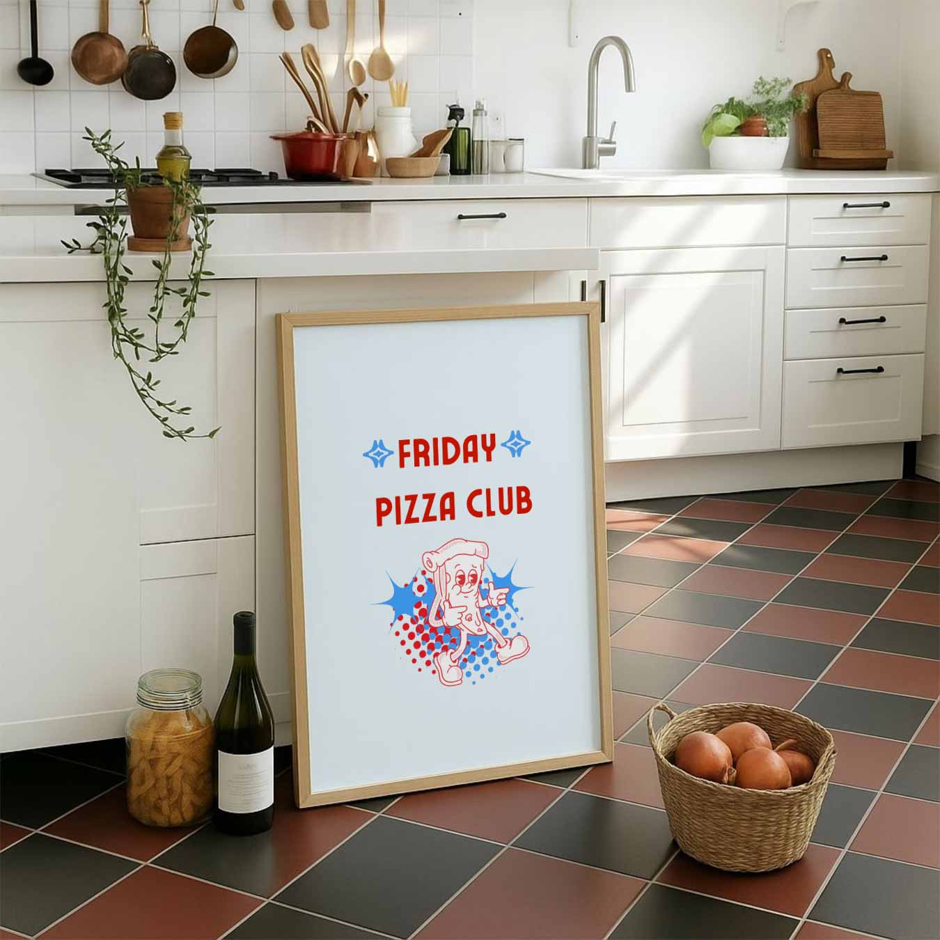 Friday Pizza Club Poster-WallArtistic