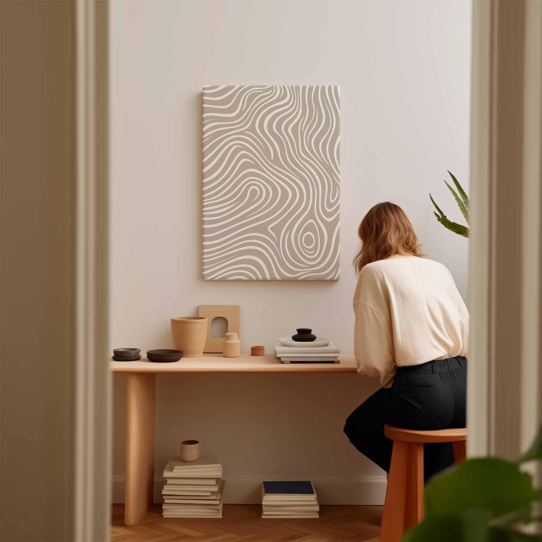 Houten Spiralen Wanddecor Kunstwerk-canvas-dibond-plexiglas-wanddecoratie-WallArtistic