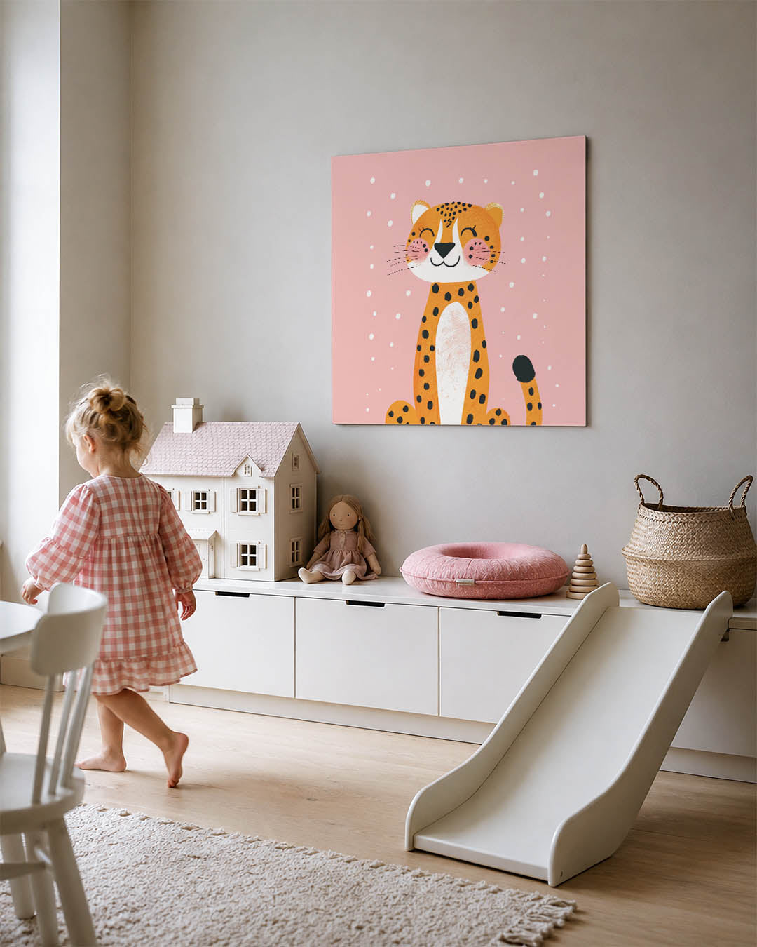 Vrolijke luipaard illustratie Kunstwerk