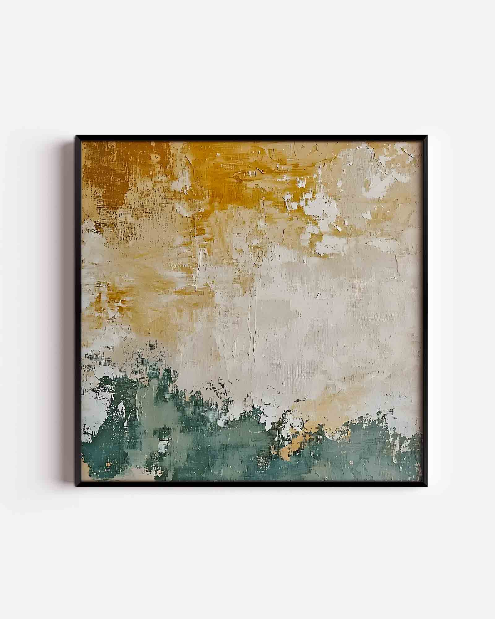 Abstracte beige en groene Poster