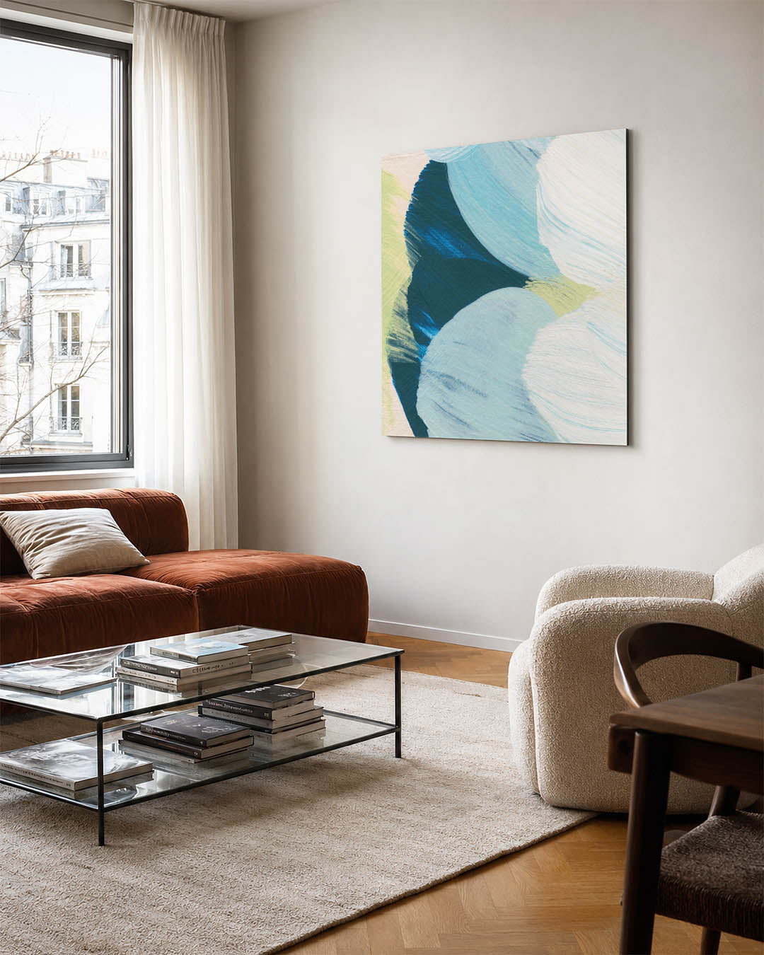 Vloeiende kleurencompositie Kunstwerk