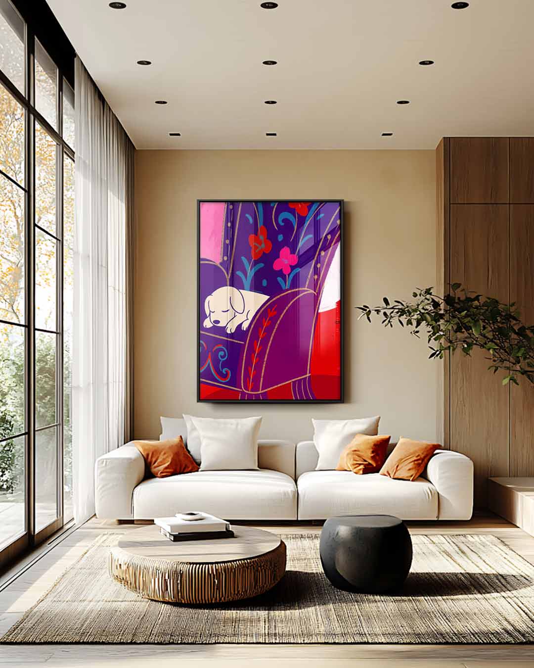 Snoezige Hondendroom Kunstwerk-canvas-dibond-plexiglas-wanddecoratie-WallArtistic