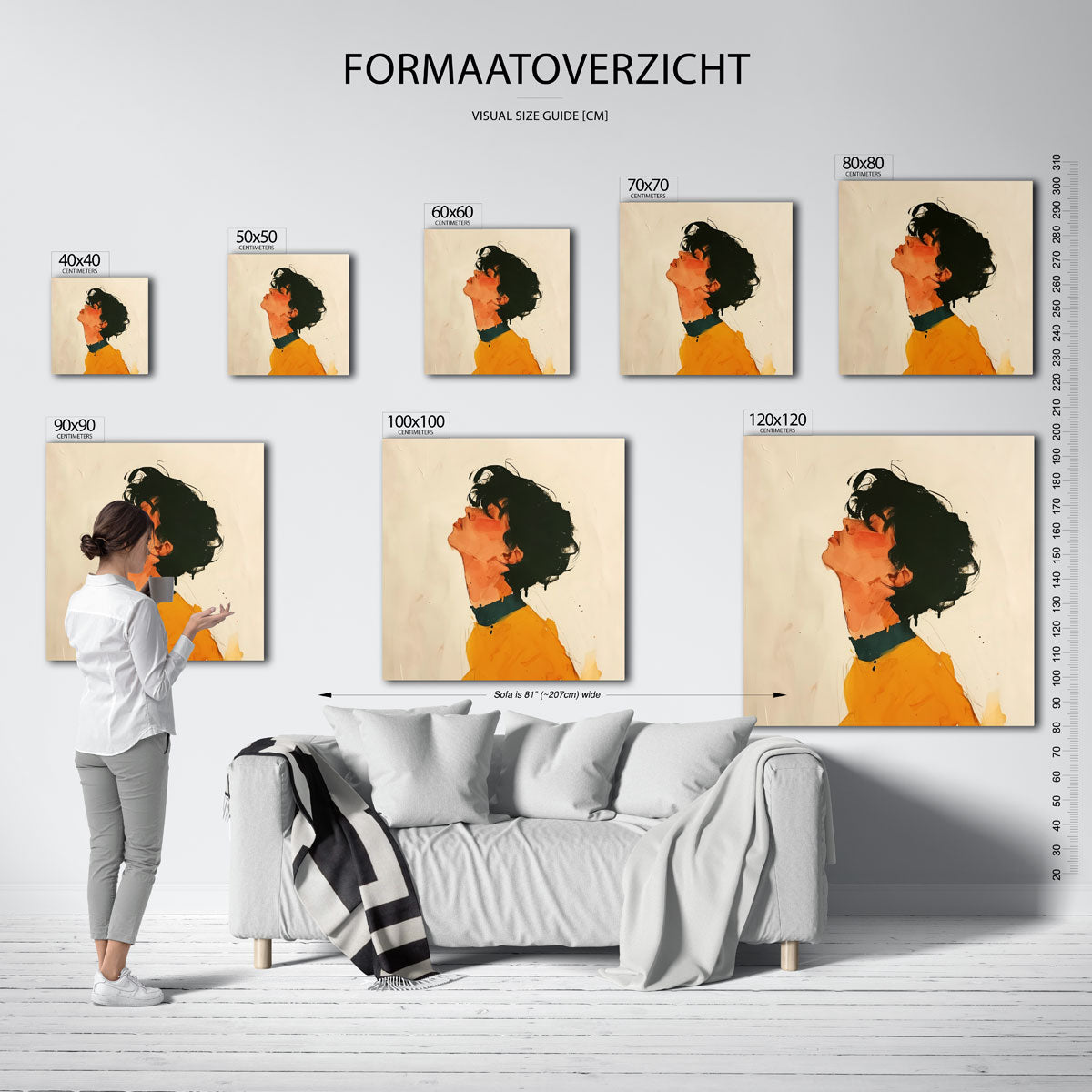 Zijwaarts kijkende persoon Poster
