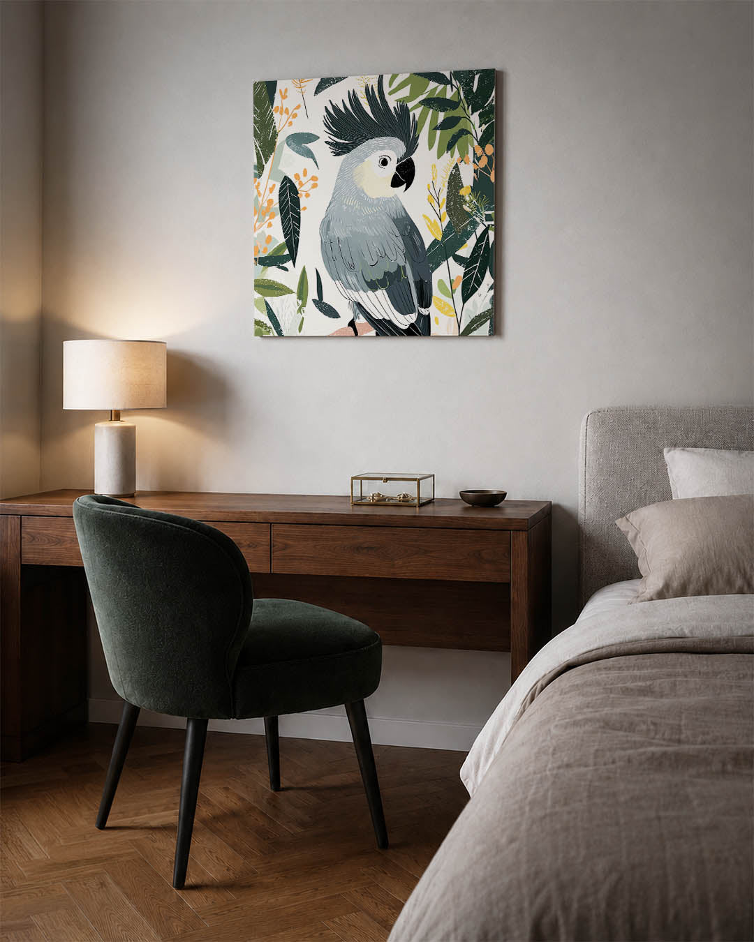 Vogels en bladeren Kunstwerk