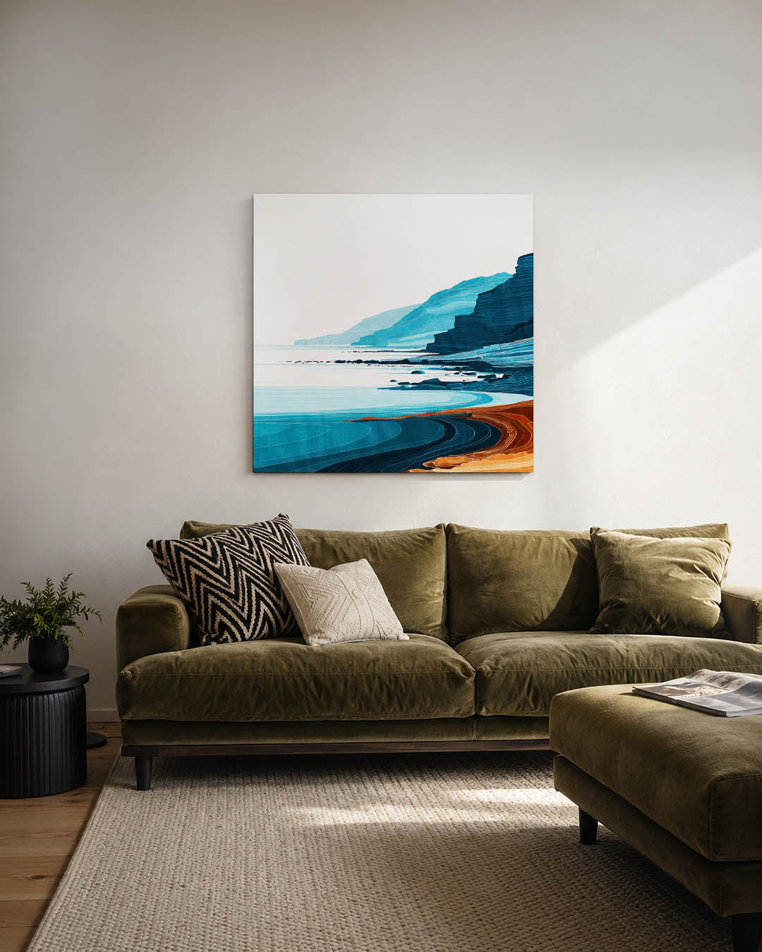 Kustlijn met kleuren Kunstwerk