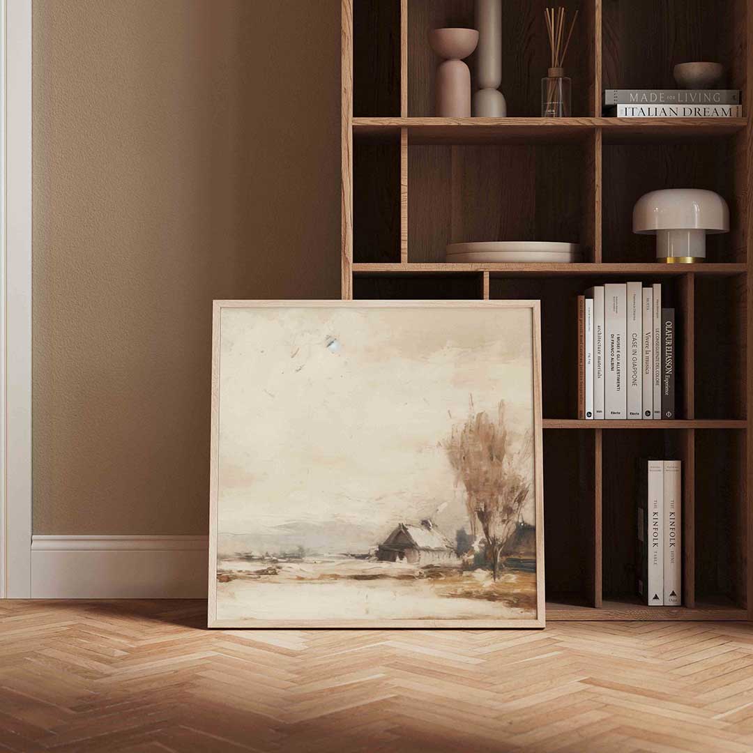 Landschap met huis en boom Poster